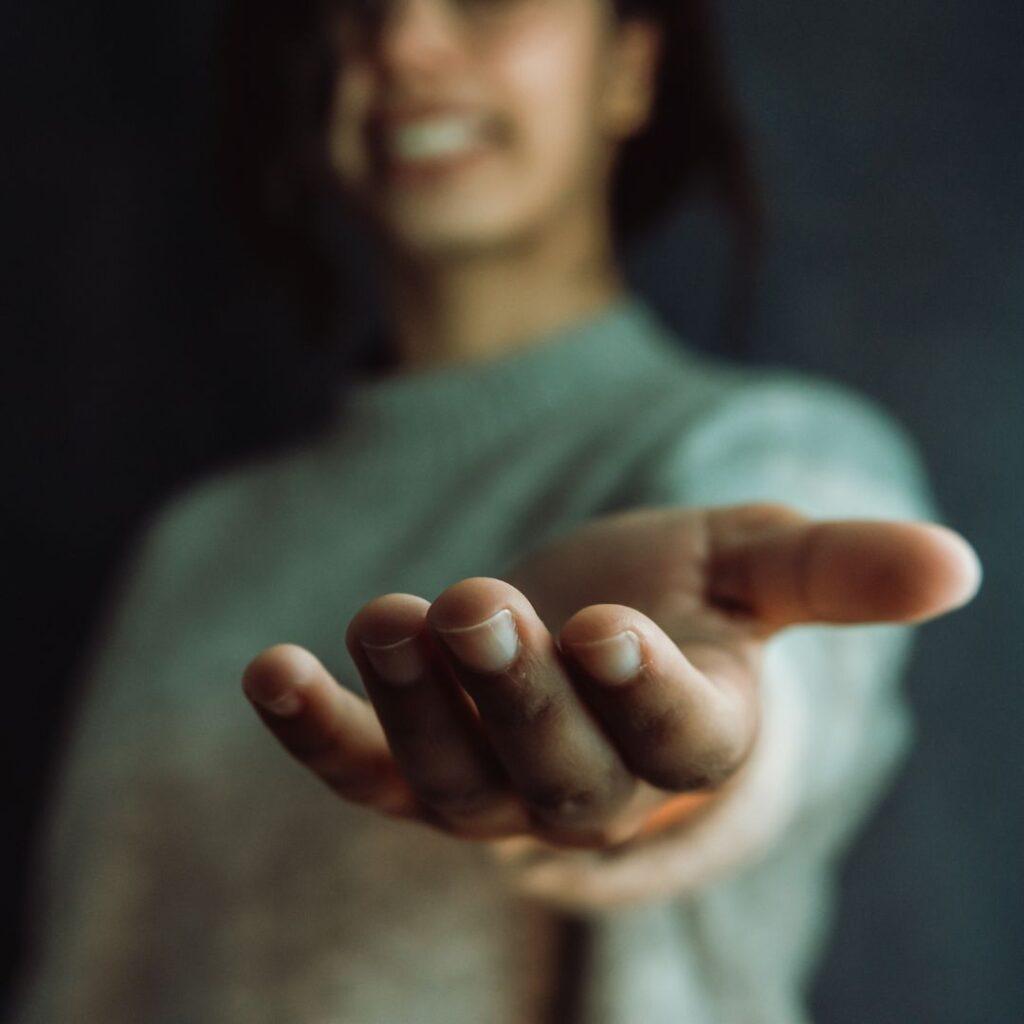 Someone reaching out hand